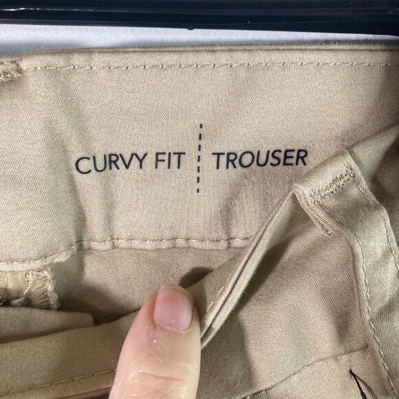 Womens Lee Modern Curvy Fit Trouser Khaki No‎ Gap Waist Band Tan 18 Short NWT - Picture 8 of 11
